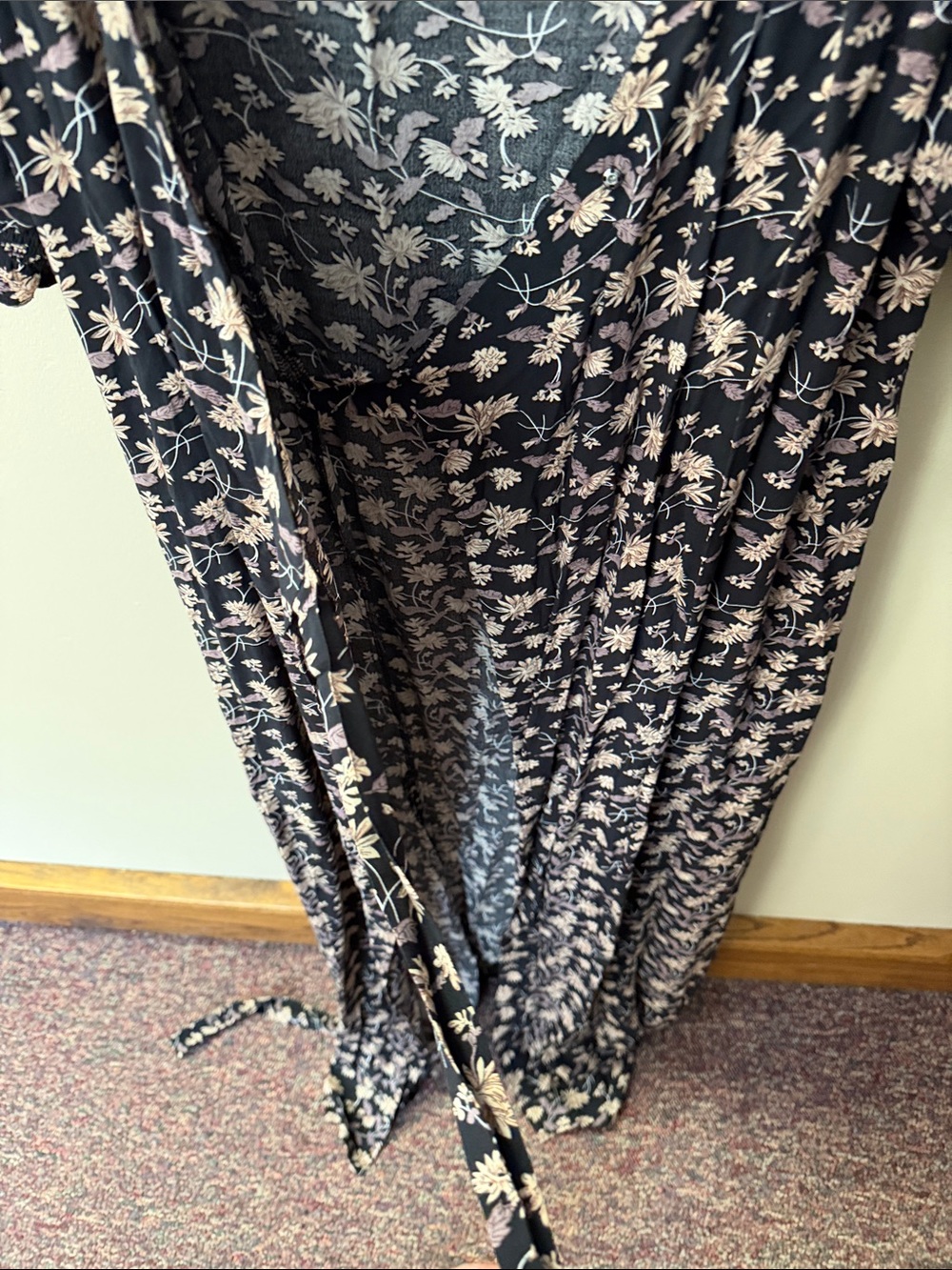 NATURAL LIFE Black Maxi Dress with Pink Floral Print - Picture 3 of 5